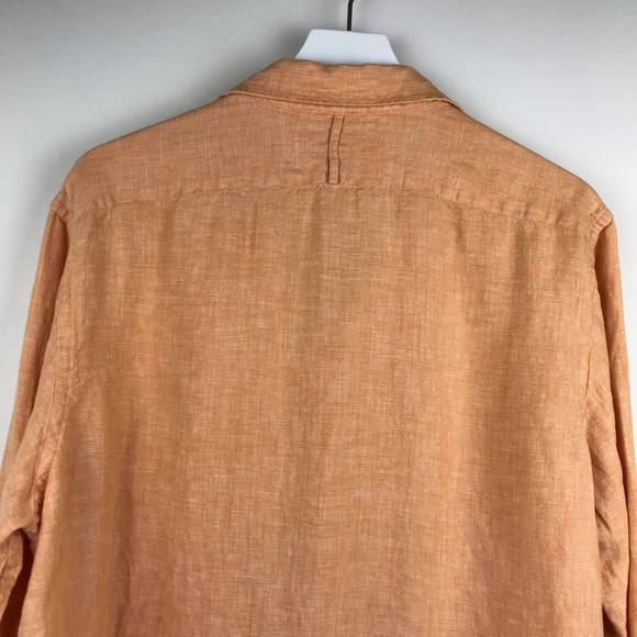 Banana Republic Orange Linen Button Down Shirt - Picture 10 of 12